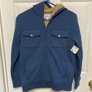 Blue hooded zip jacket size large
